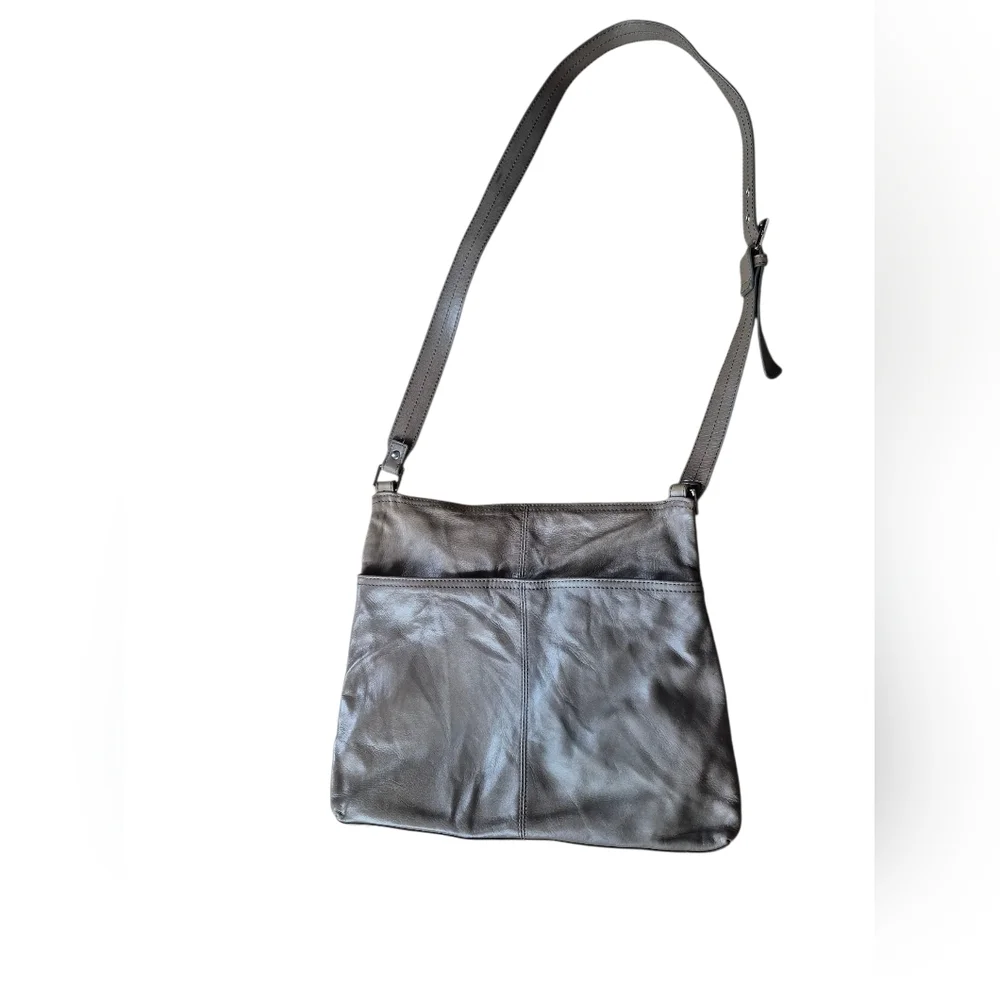 HOBO Brown Leather Messenger Bag with Soft-Sided‎ Design